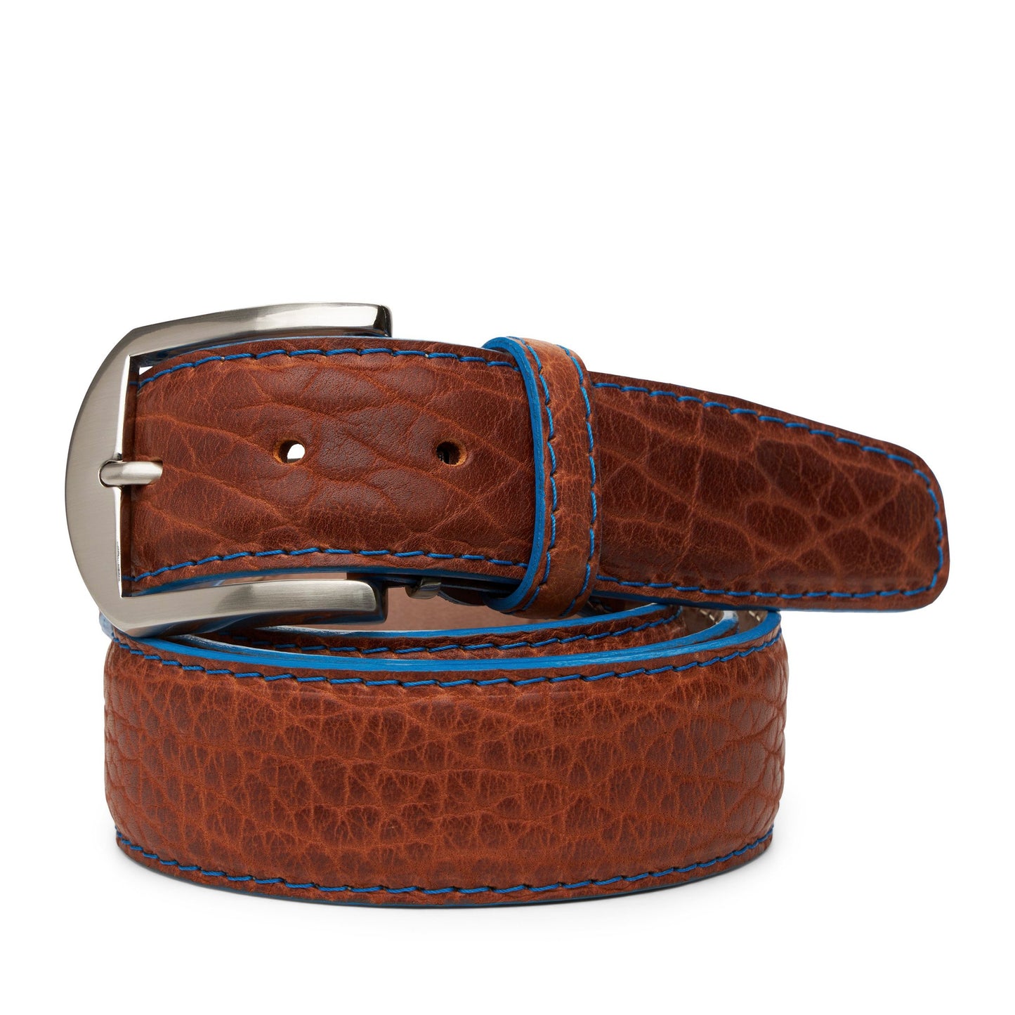 American Bison - Cognac w/ Denim Edge & Border Stitch