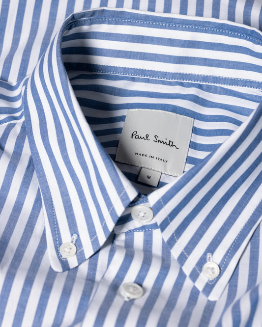Paul Smith Casual-Fit Blue and White Stripe Button-Down Shirt