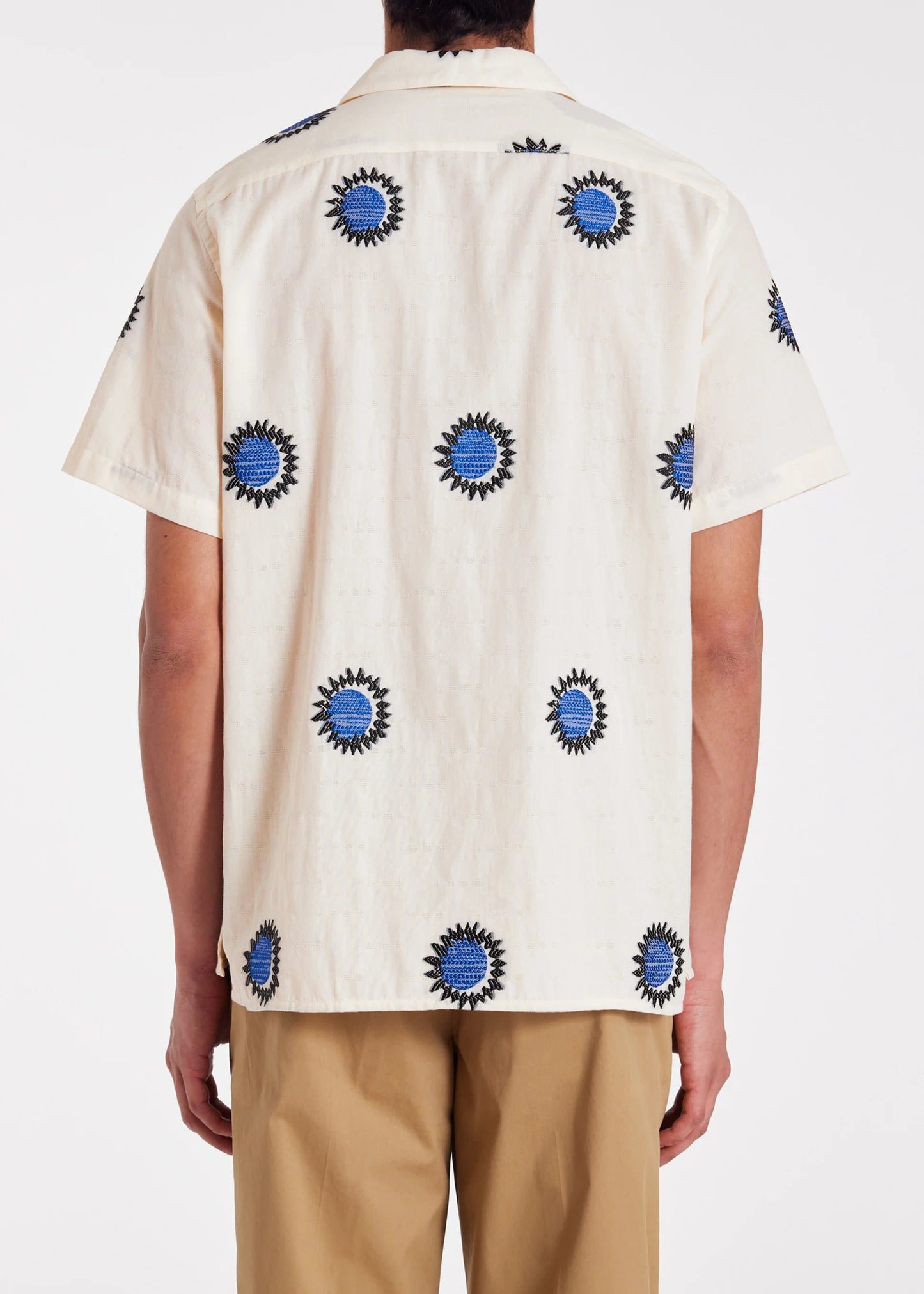 Paul Smith White Cotton-Blend Fil Coupé 'Sun' Shirt