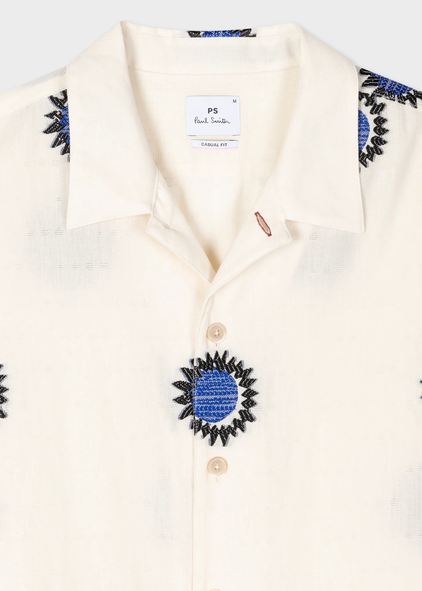 Paul Smith White Cotton-Blend Fil Coupé 'Sun' Shirt