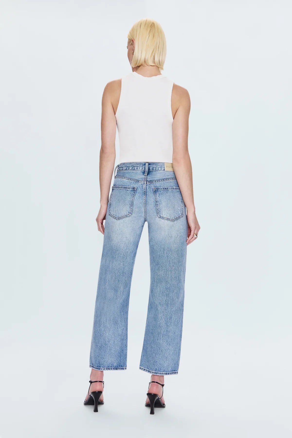 Lexi Mid Rise Bowed Straight Jean - Bowie