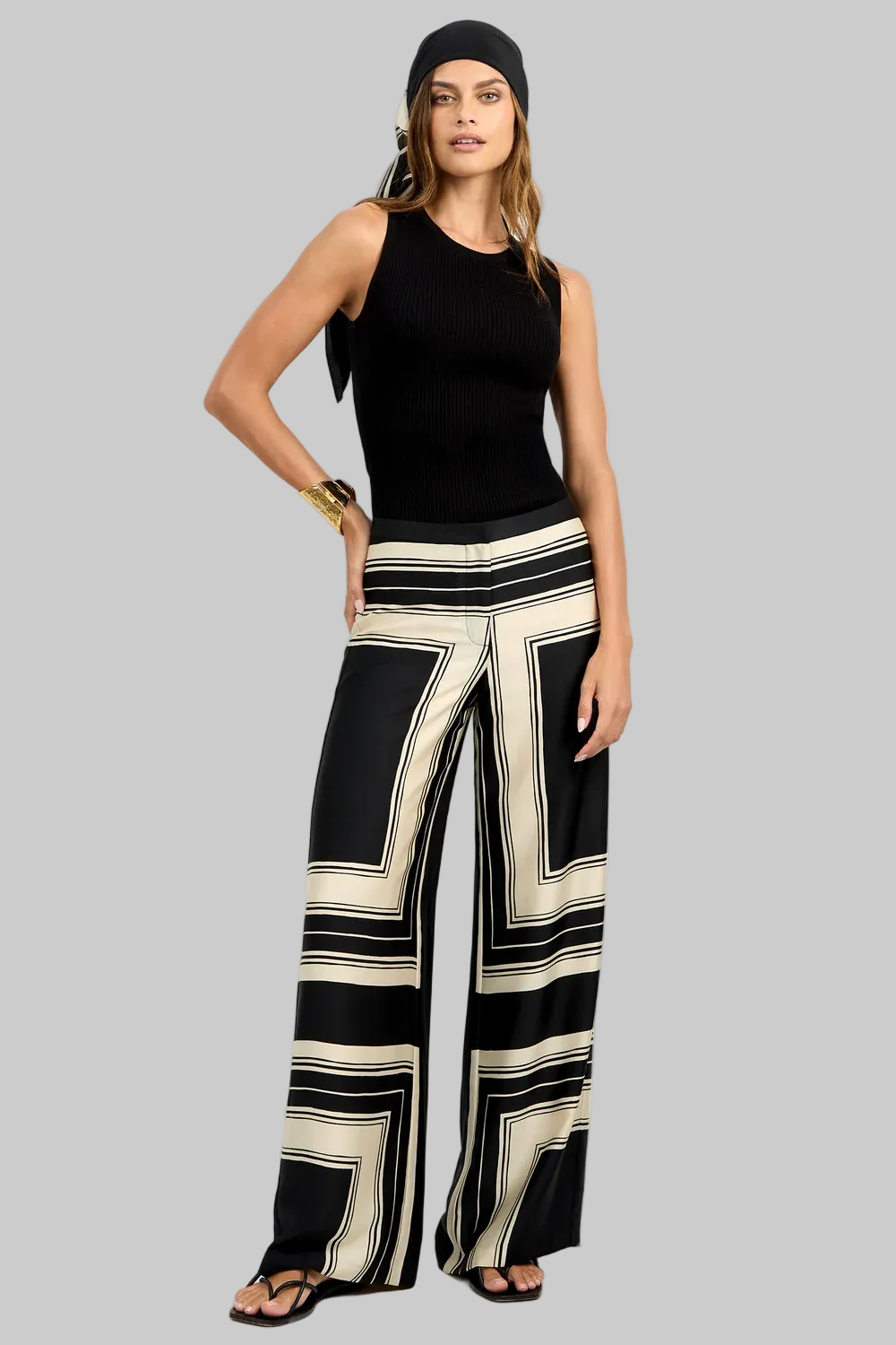 Lanay Pant in Black/Almond