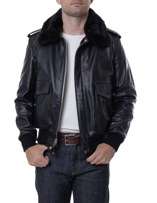 A-2 Naked Cowhide Leather Flight Jacket