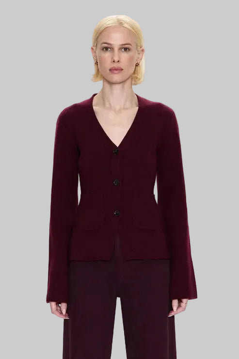 Aeron Cardigan in Claret