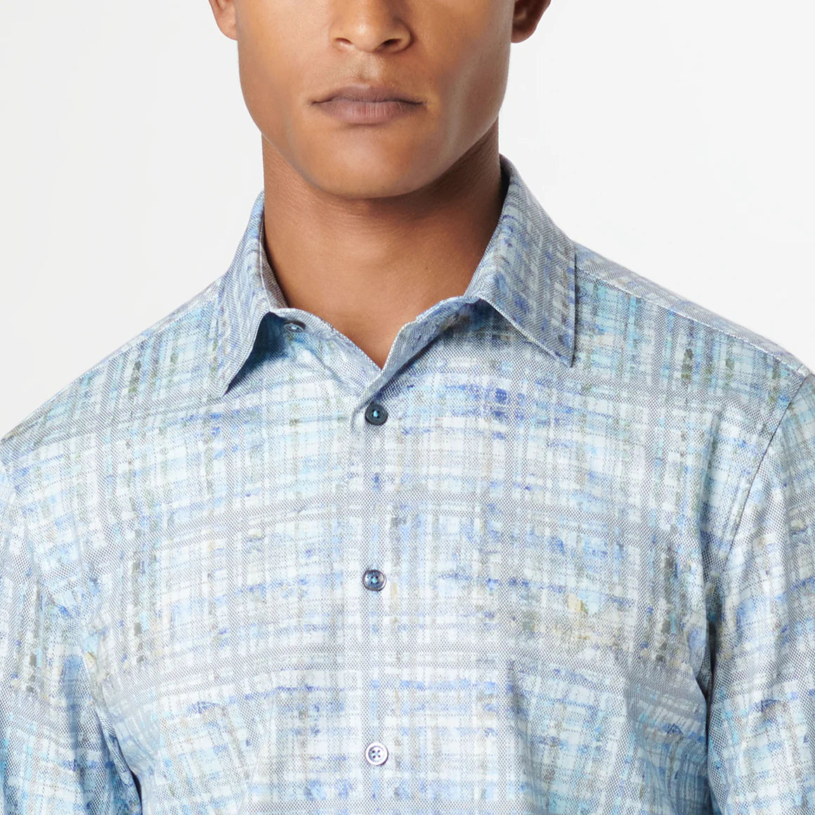 BUGATCHI LS James Plaid Check OoohCotton Shirt