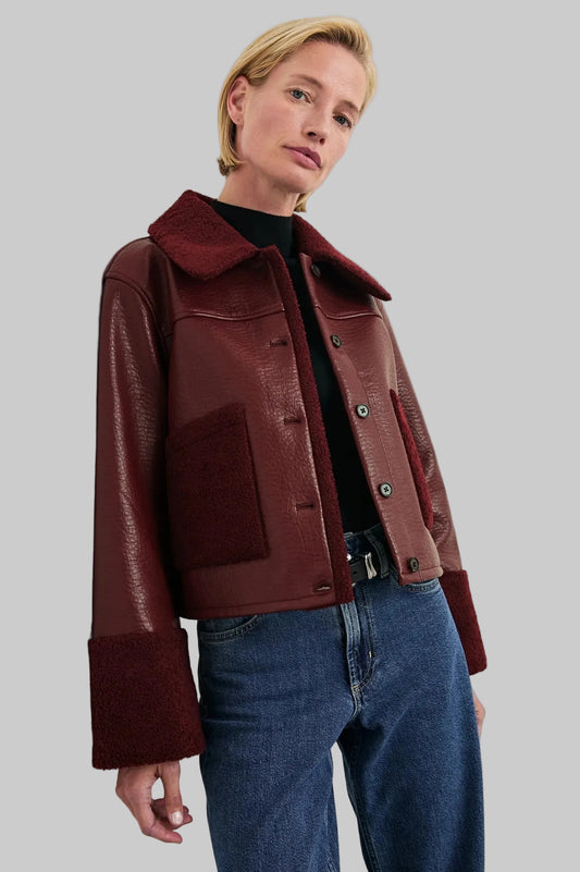 Dria Jacket Maroon Shearling