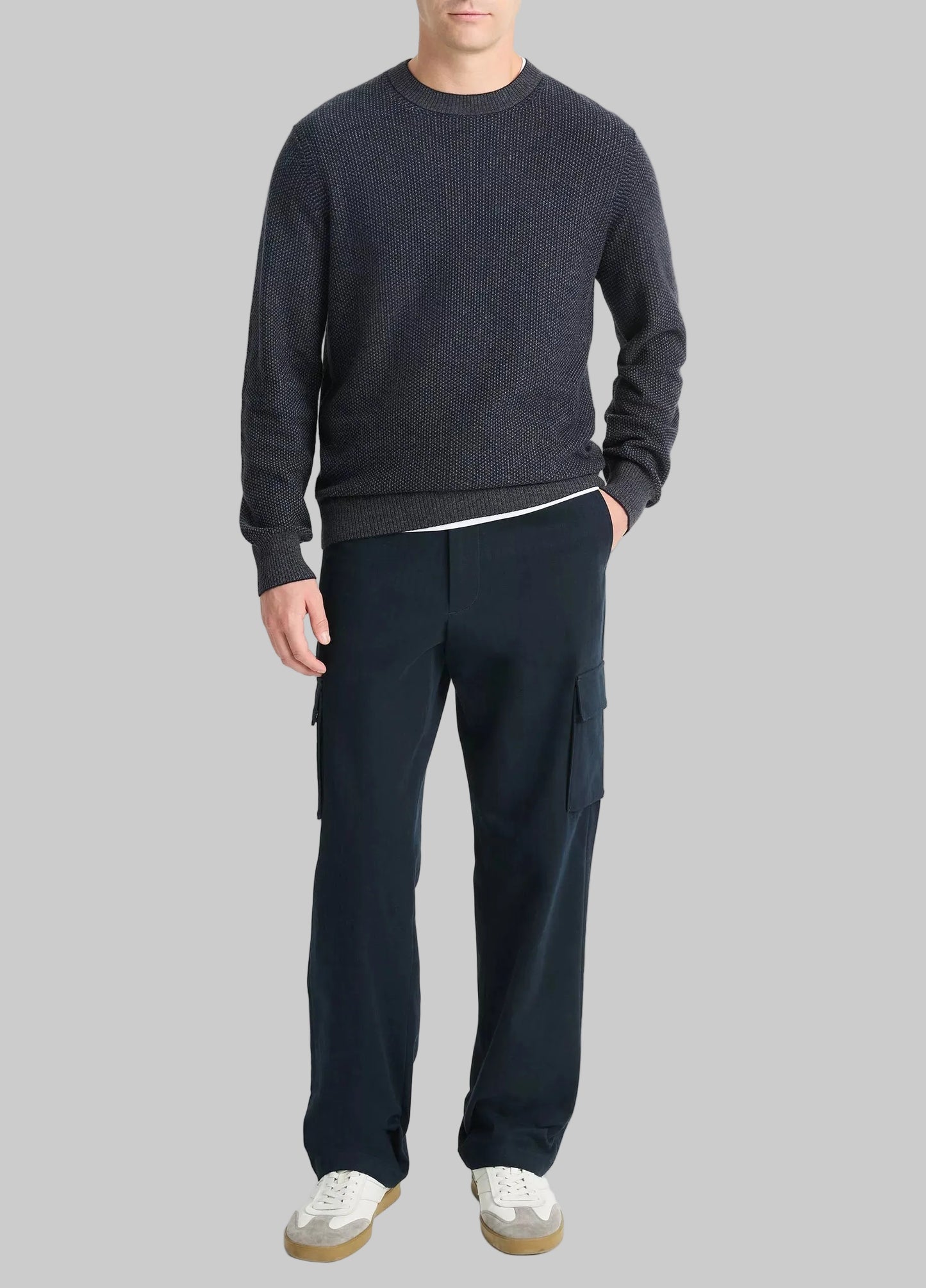 Geo-Jacquard Wool-Blend Crew Neck Sweater
