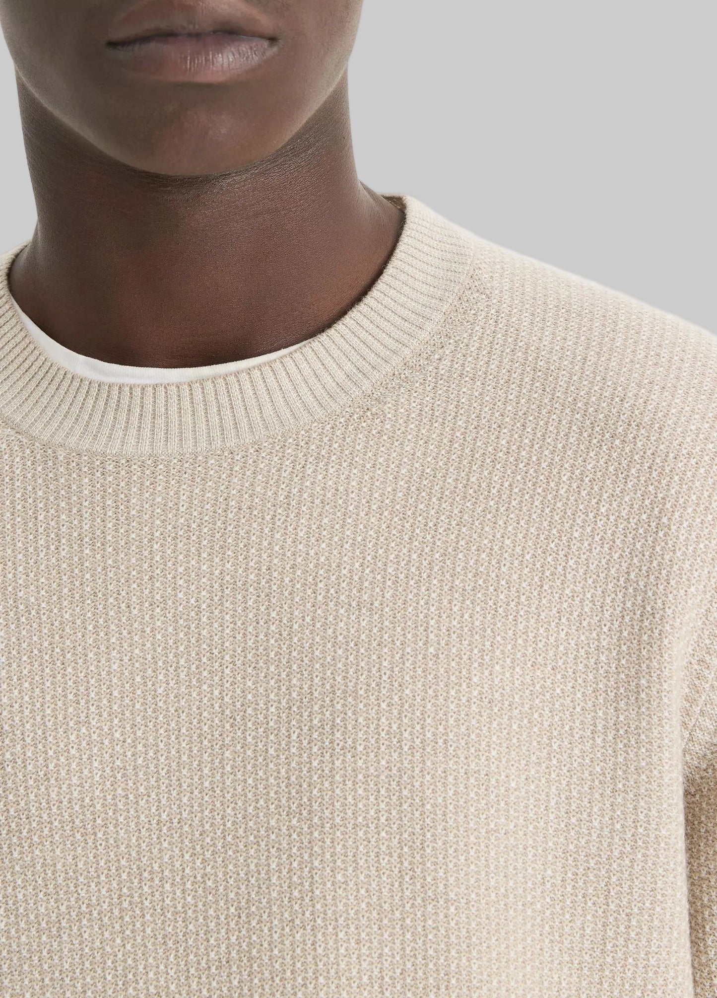 Geo-Jacquard Wool-Blend Crew Neck Sweater