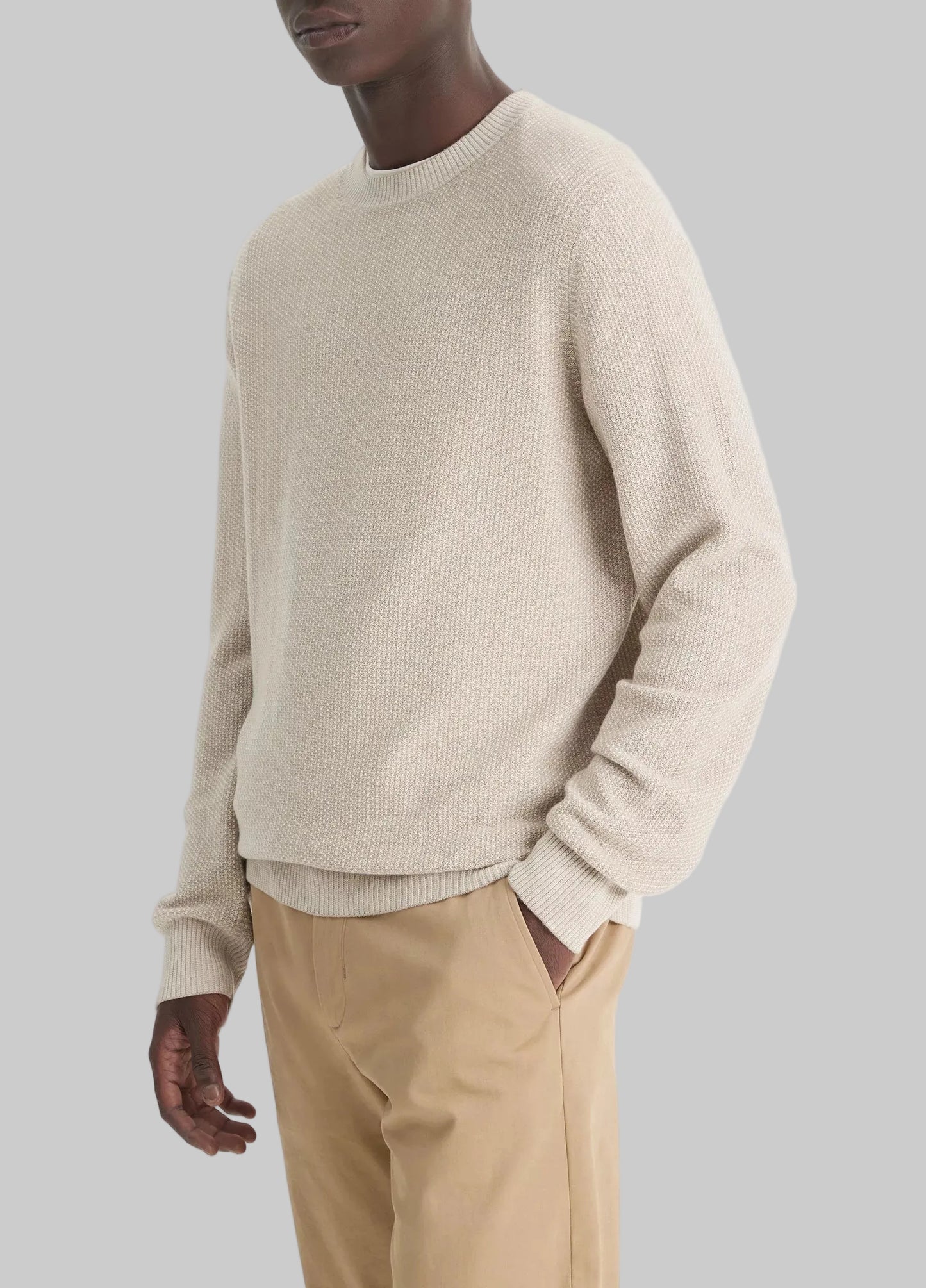 Geo-Jacquard Wool-Blend Crew Neck Sweater