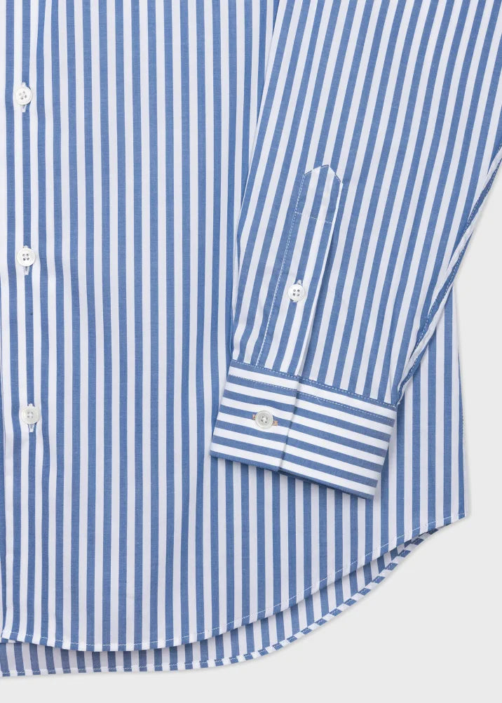 Paul Smith Casual-Fit Blue and White Stripe Button-Down Shirt