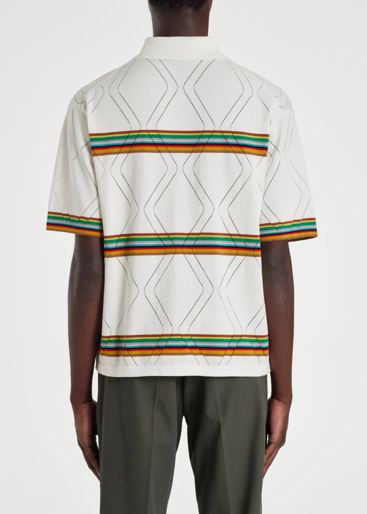 Paul Smith White 'Signature Stripe' Knitted Shirt