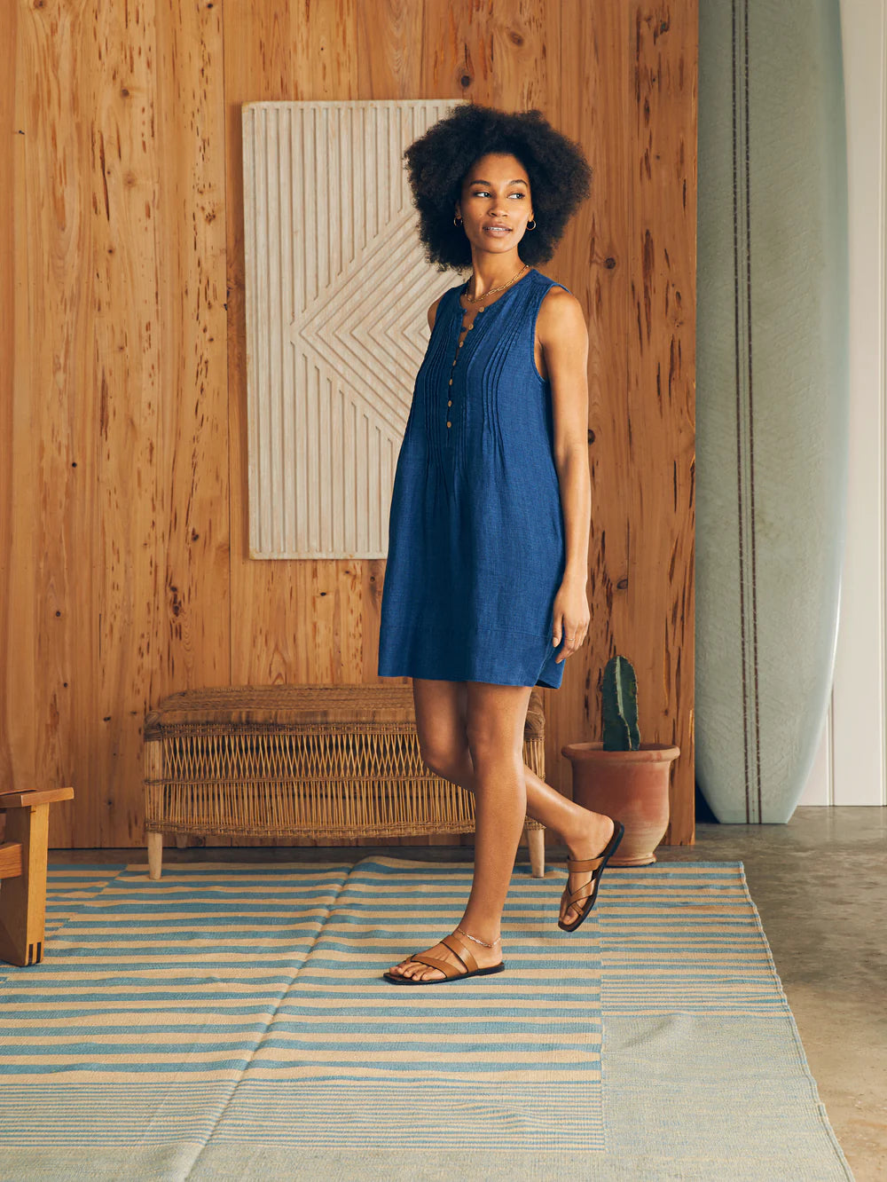 Faherty Isha Basketweave Dress