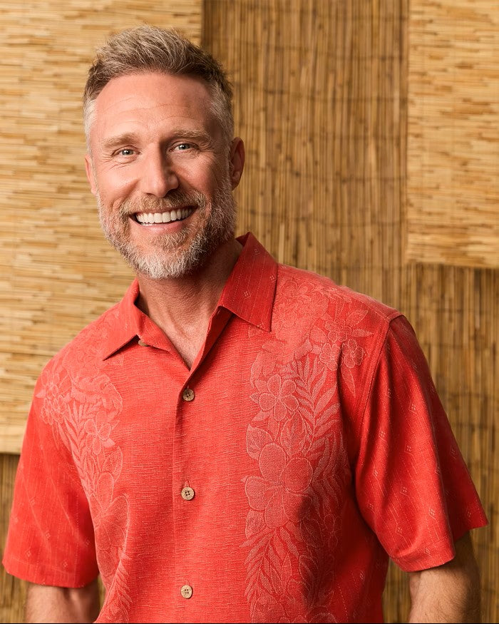 Kona Luxe Border Silk Camp Shirt