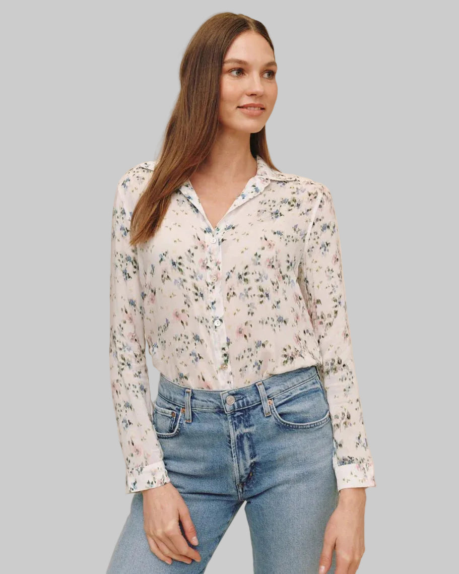 Classic Button Down - Painted Petals Print