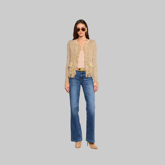 Mireille Fringe Cardigan in Natural