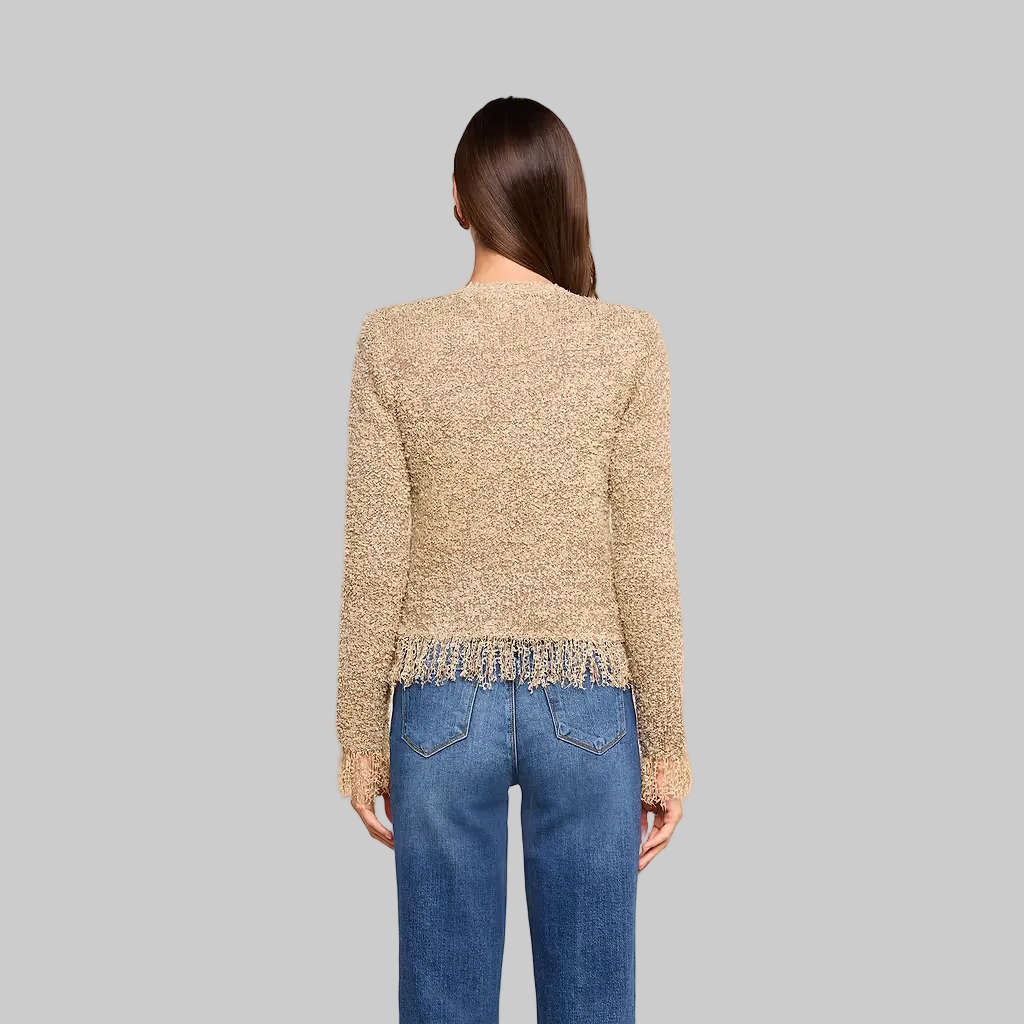 Mireille Fringe Cardigan in Natural