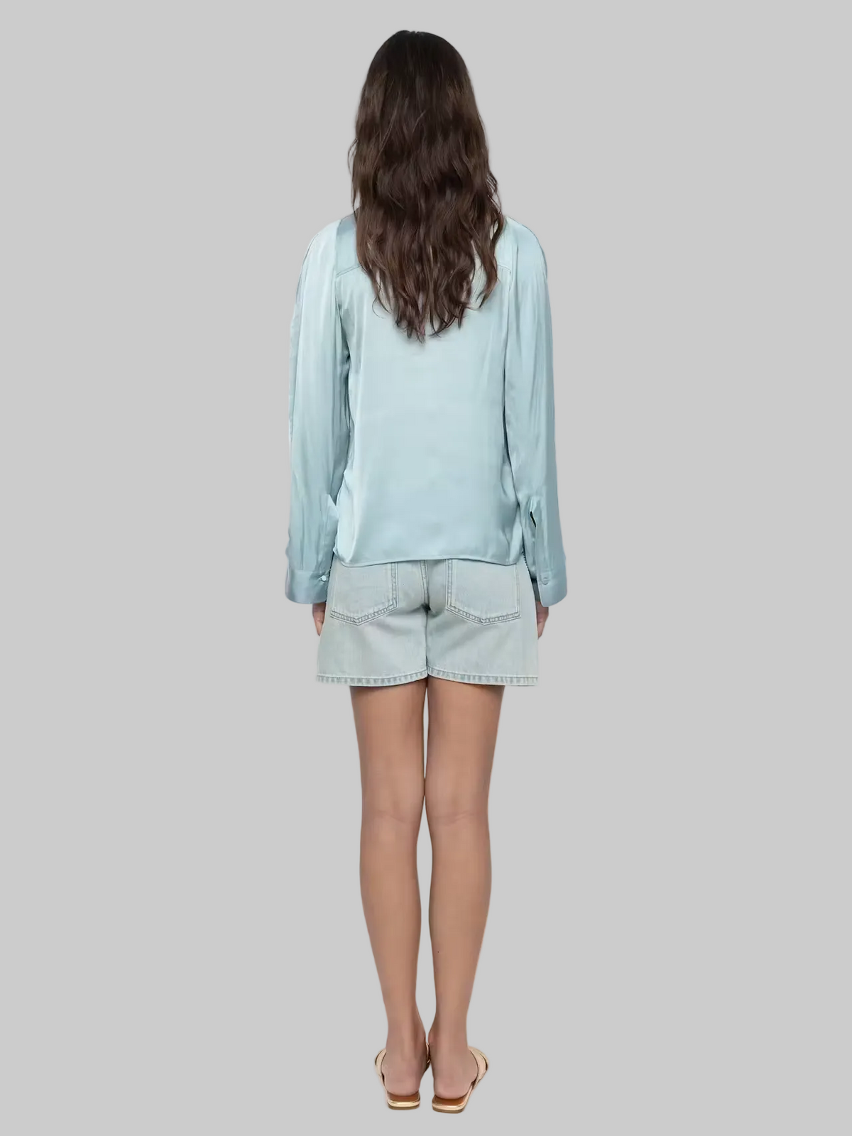 Torny Satin Tunic in Sky Blue