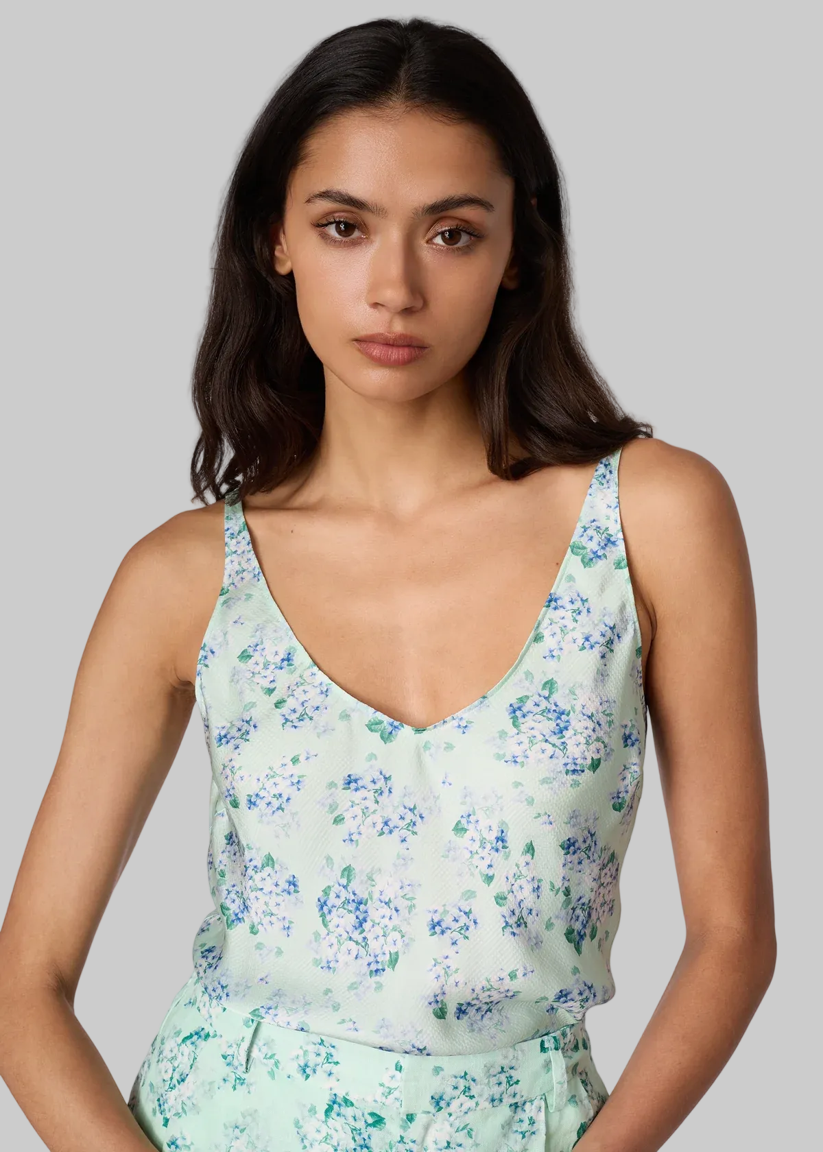 Rory Hammered Camisole in Climbing Hydrangea