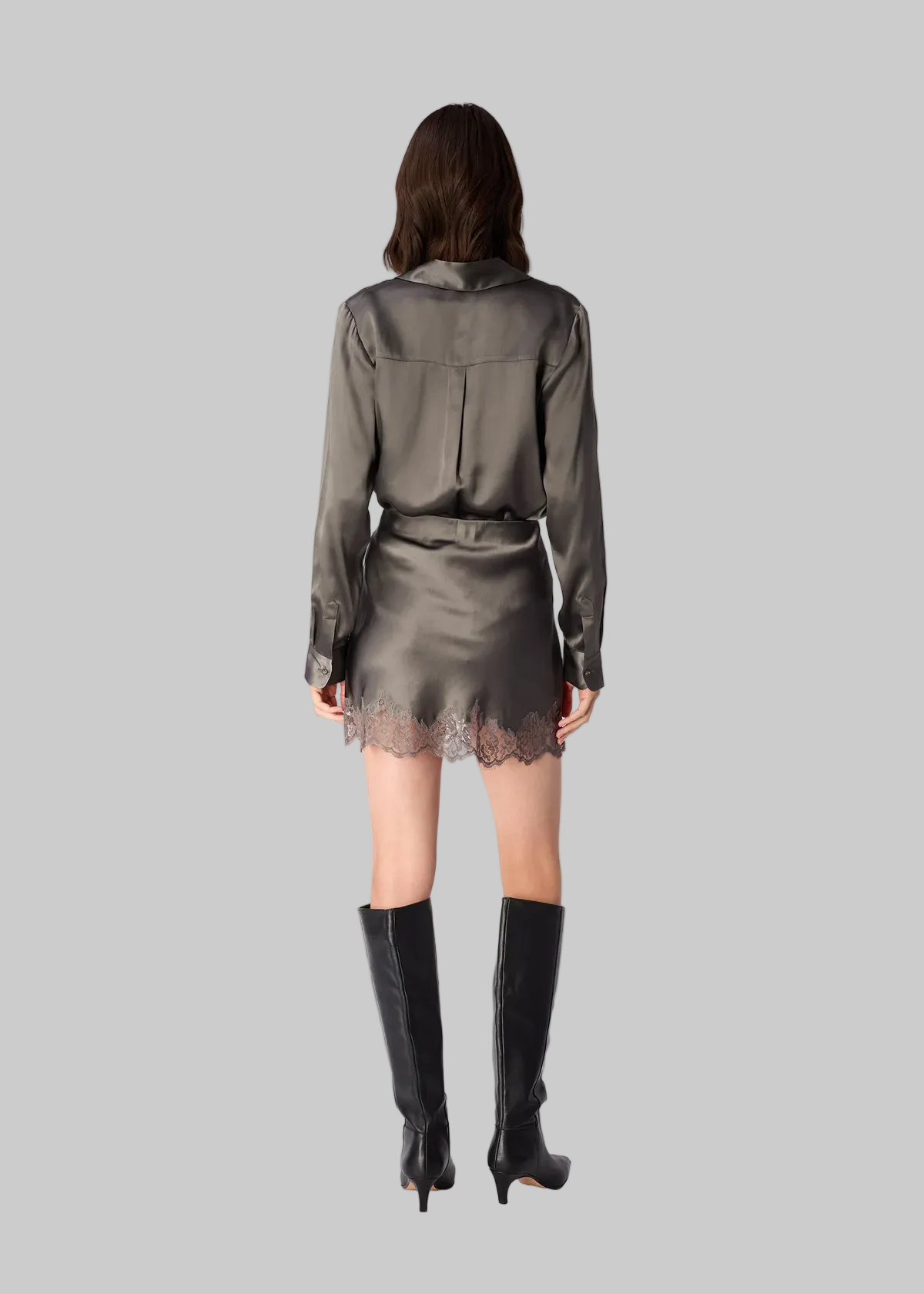 Crosby Silk Blouse in Gunmetal