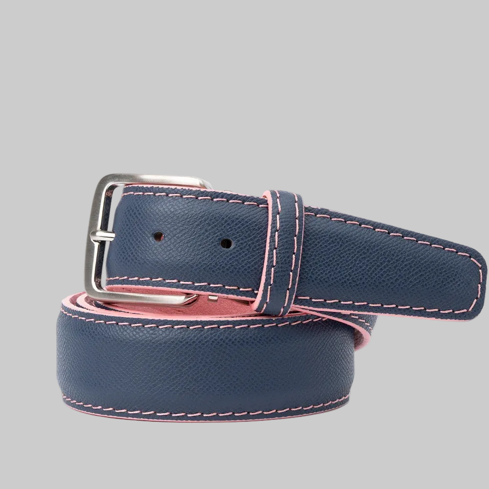 Epsom - Navy with Flamingo Alacantra Lining