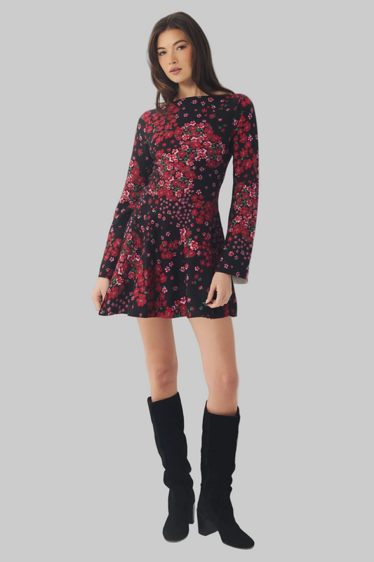 Prescott Dress in Dark Ditsy Floral