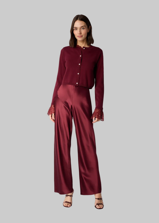 Bristol Mid Rise Pant in Deep Plum