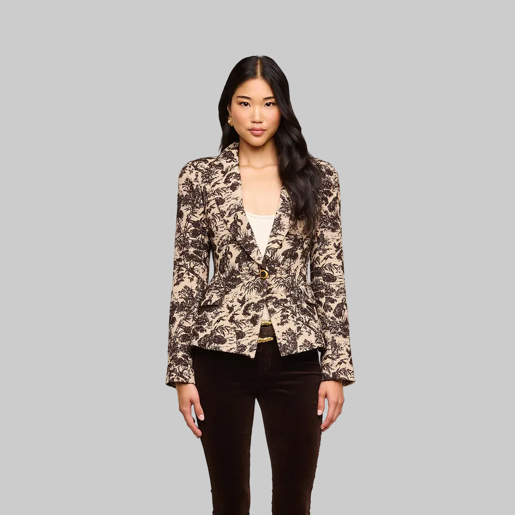 Kaisley Blazer in Brown/Beige