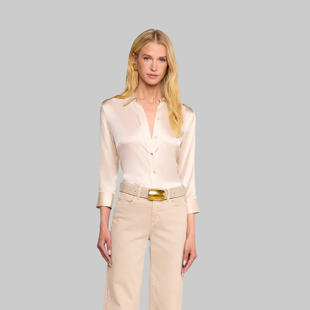Dani Silk Blouse in Champagne