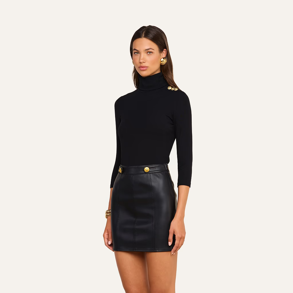 Aja Turtleneck in Black/Gold