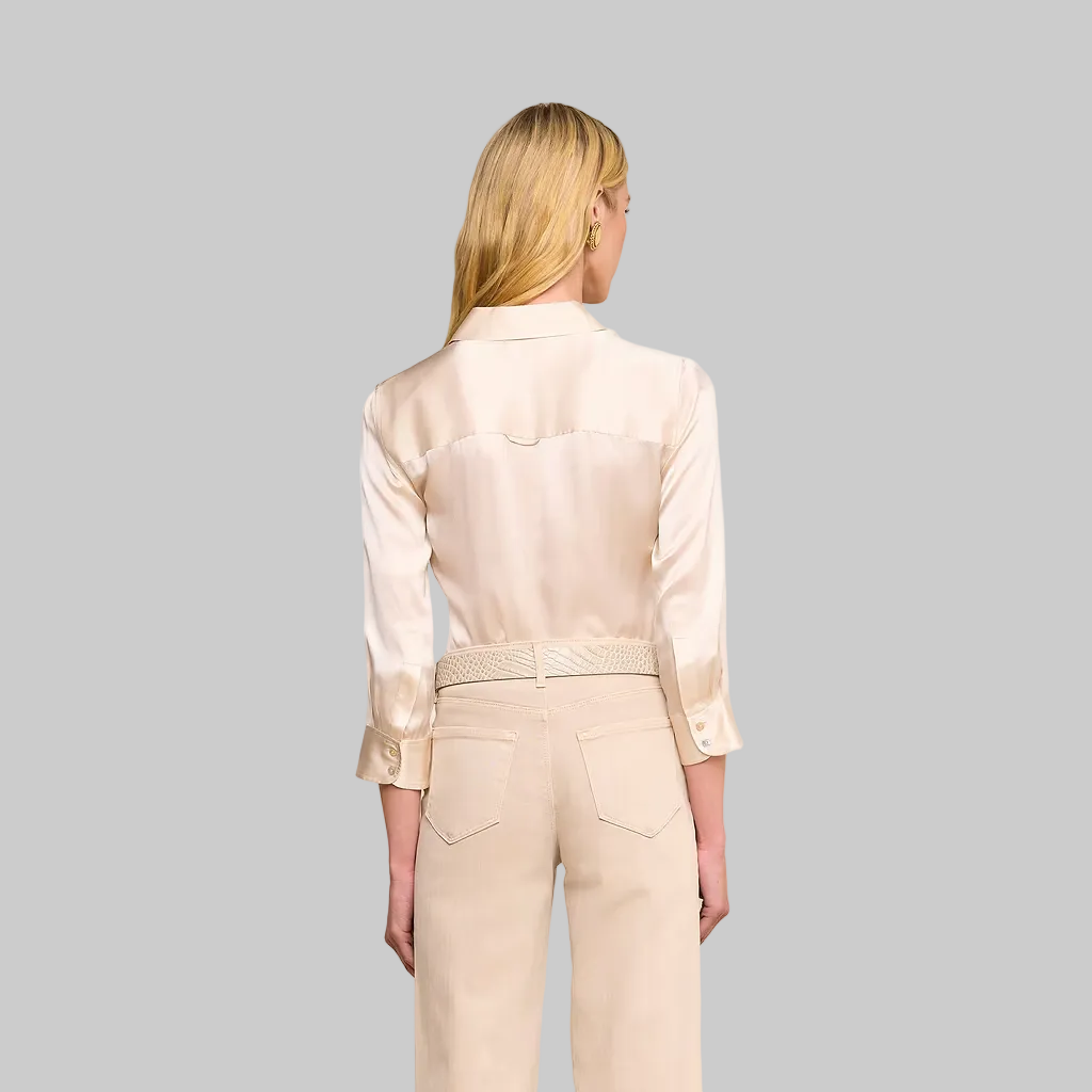 Dani Silk Blouse in Champagne
