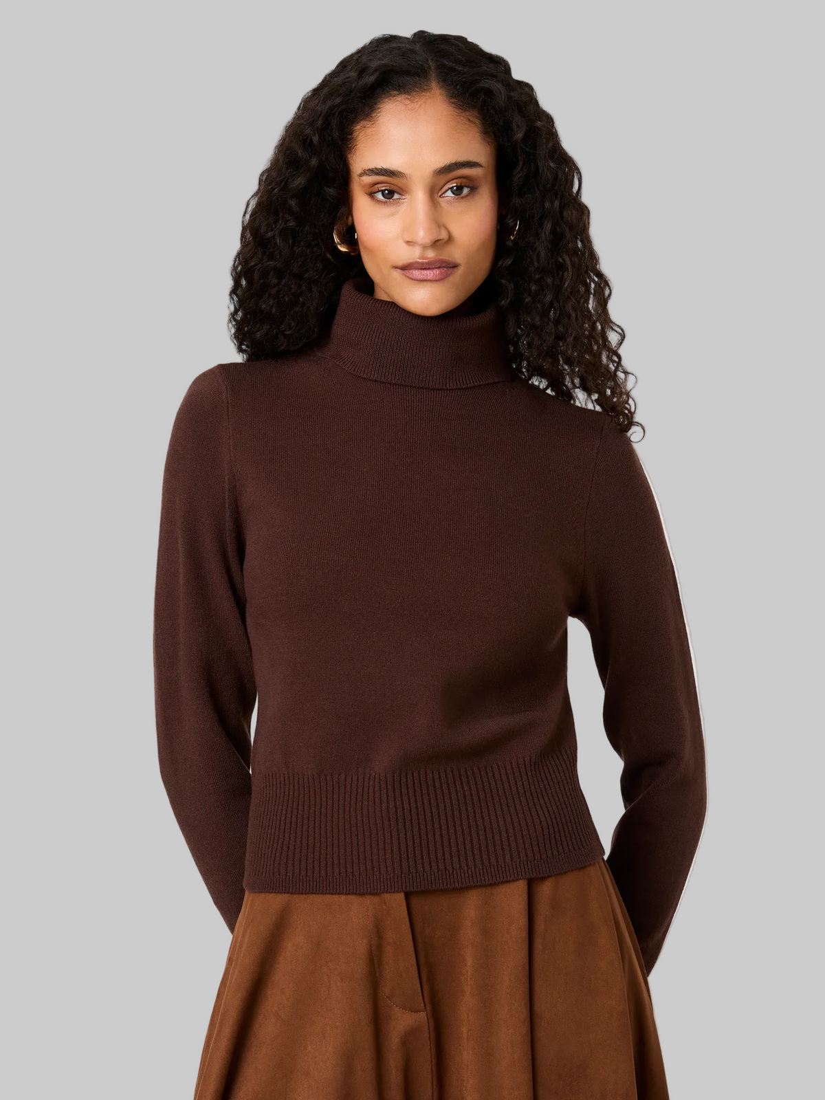 Babysoft Turtleneck Pullover in Cocoa Brown
