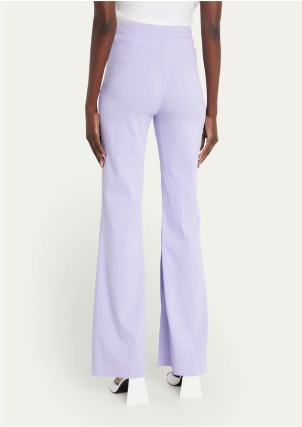 Pinko Lilac Stretch Linen Slit-Cuff Trousers