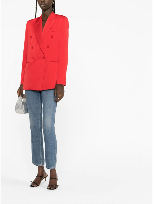 Pinko Red Elegante Giacca Enver Satin Blazer